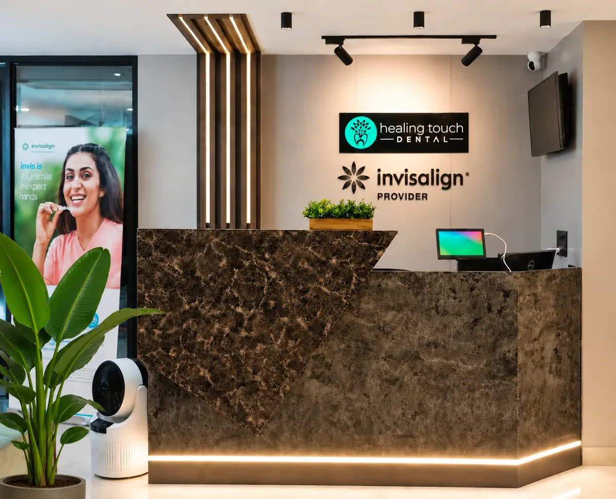 Healing Touch Dental reception, dental clinic in Sector 45 Gurgaon